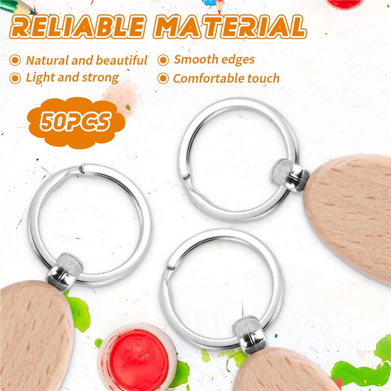 AT05-1Set Wooden Keychain Oval - Wood Ring Blank review and price