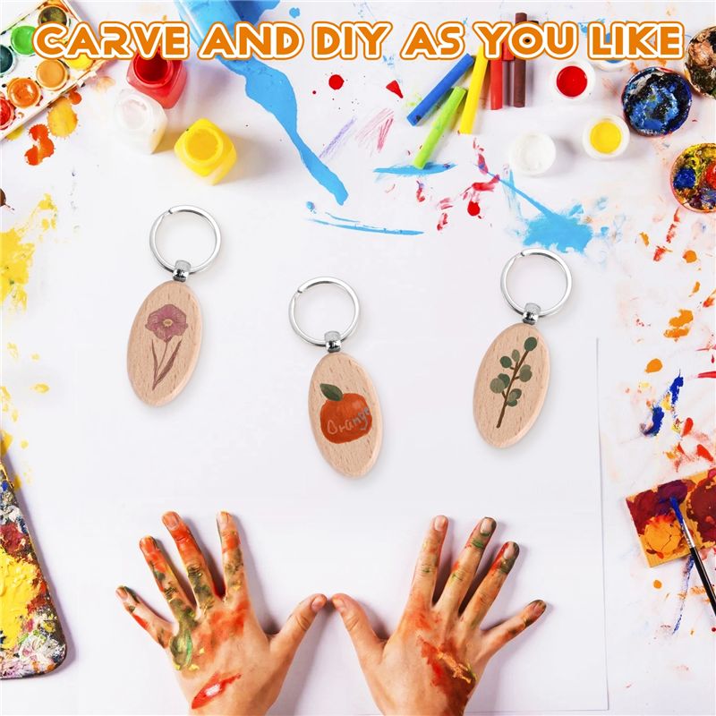 AT05-1Set Wooden Keychain Oval - Wood Ring Blank review and price