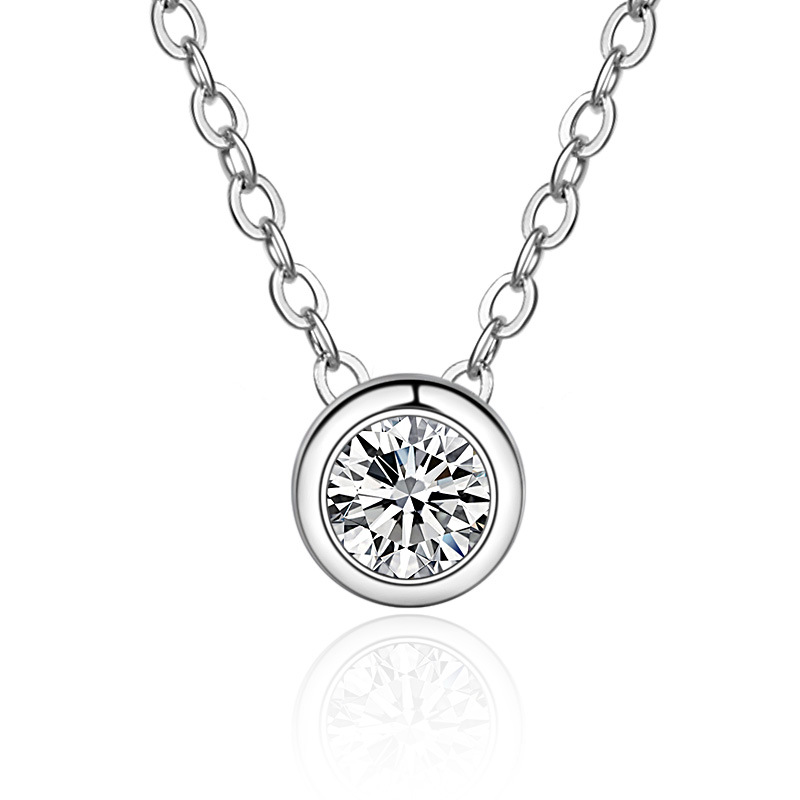 D Color Moissanite Bezel Stud  - Bezels Set Pendant review and price