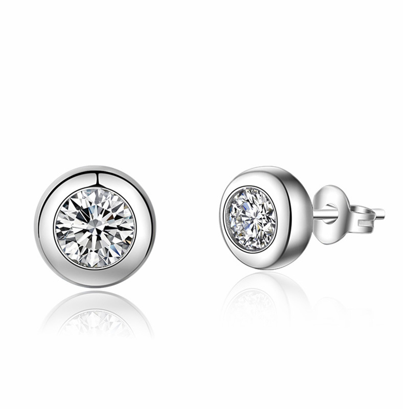 D Color Moissanite Bezel Stud  - Bezels Set Pendant review and price
